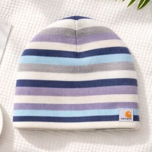 Carhartt Kids Striped Beanie - Blue, Purple, Gray